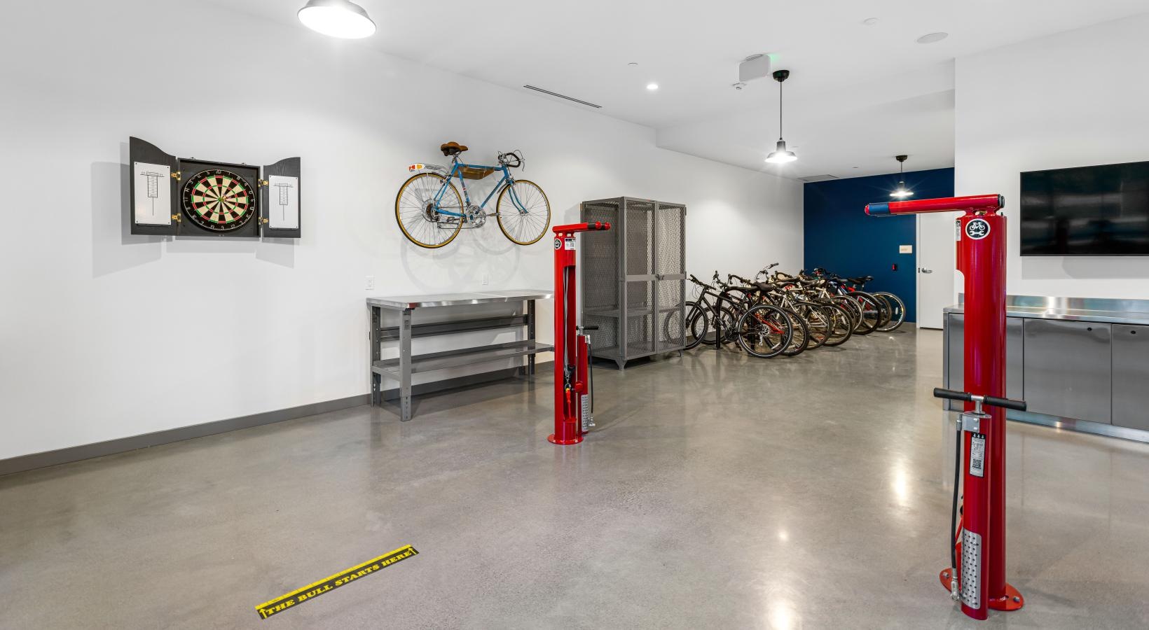 Take advantage of all Spectra has to offer a bike rack in a bike shop