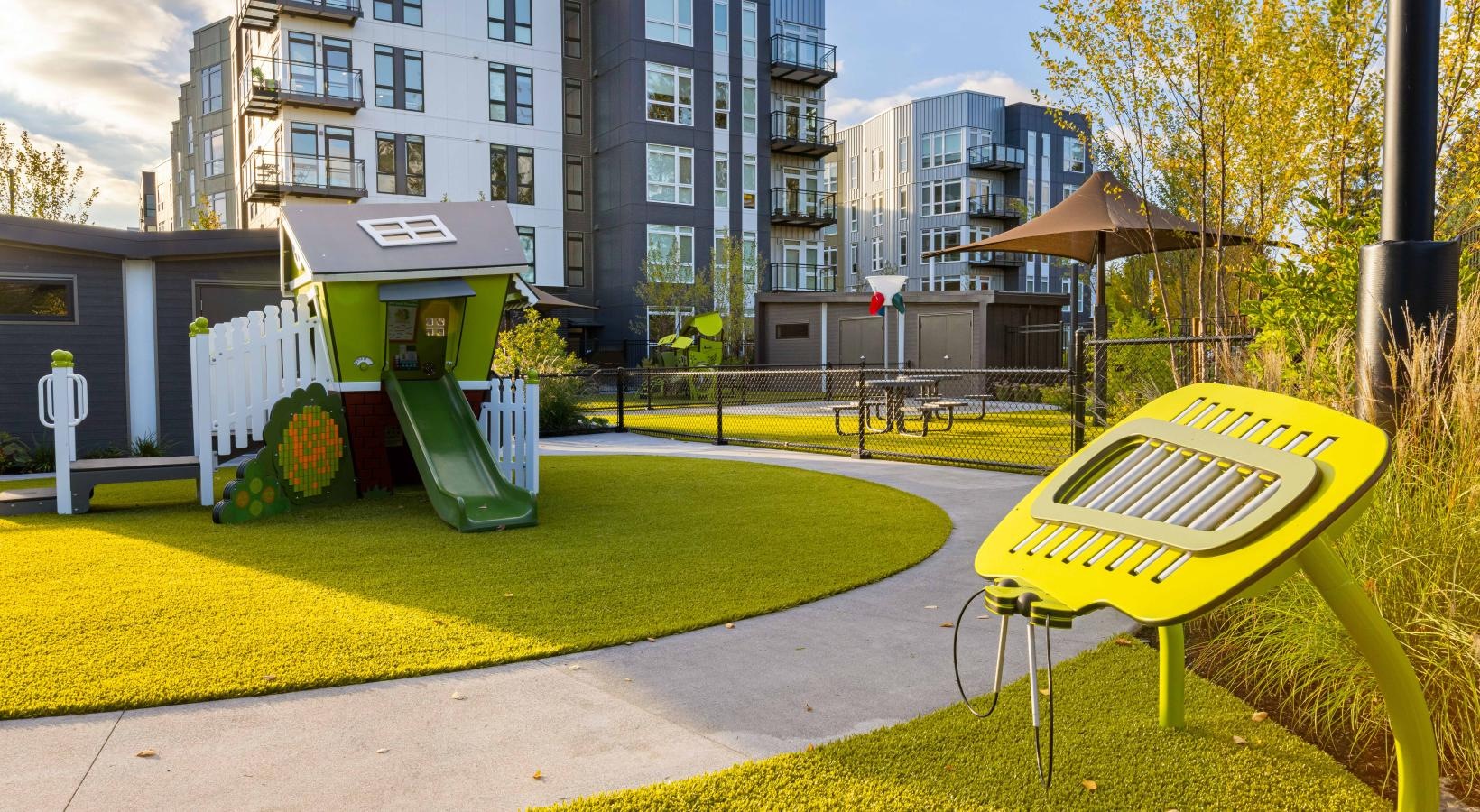 The essence of exceptional living a playground with a slide