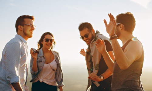 a group of people posing for a photo