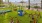 a group of children's playground equipment