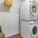 a washing machine and a chair